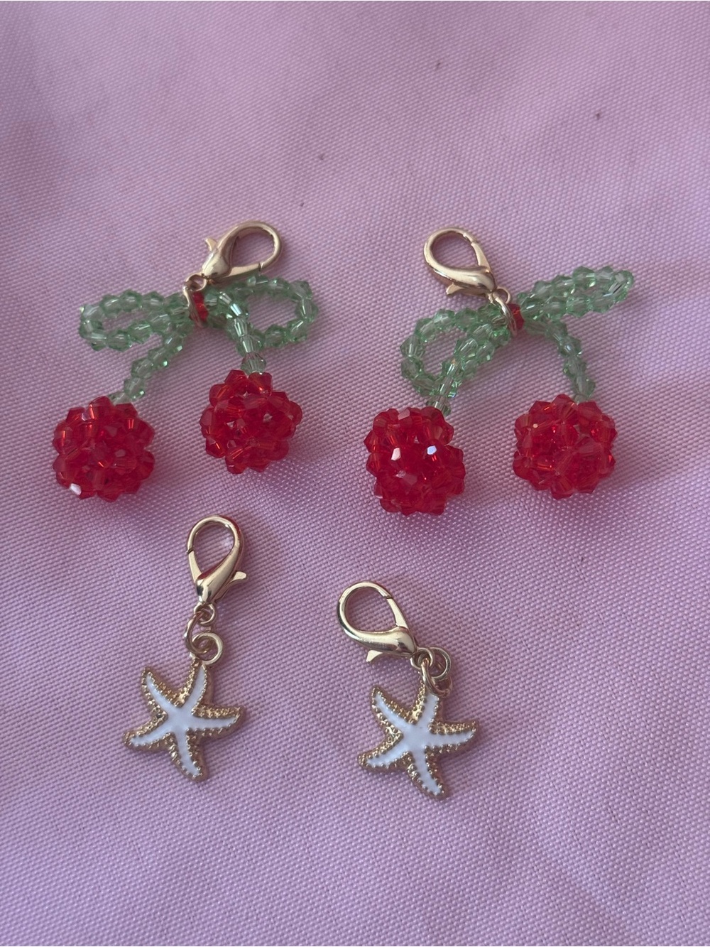 Cherry & Starfish shoe charm set